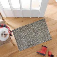 2' x 3' Modern Geo Lines in Squares Washable Floor Mat