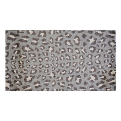 2' x 4' Gray and Brown Cheetah Washable Floor Mat