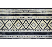 2' x 4' Black and Gray Modern Tribal Washable Floor Mat