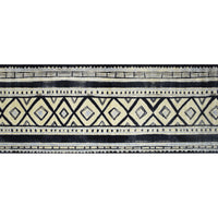 2' x 6' Black and Gray Modern Tribal Washable Runner Rug