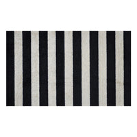 2' x 4' Black and Tan Wide Stripe Washable Floor Mat