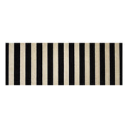 2' x 6' Black and Tan Wide Stripe Washable Runner Rug