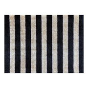 2' x 3' Black and Tan Wide Stripe Washable Floor Mat