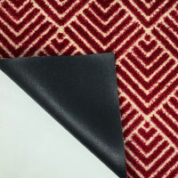 2' x 6' Deep Red and Tan Arrow Geo Washable Runner Rug