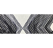2' x 6' Black and Gray Abstract Arrow Washable Runner Rug