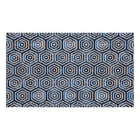 2' x 4' Shades of Blue Hexagons Washable Floor Mat