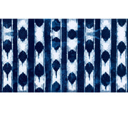 2' x 4' Shades of Blue Abstract Stripes Washable Floor Mat