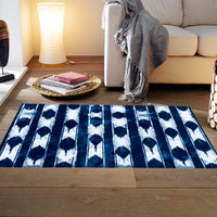 2' x 4' Shades of Blue Abstract Stripes Washable Floor Mat