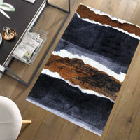 2' x 4' Gray and Brown Abstract Southwest Washable Floor Mat
