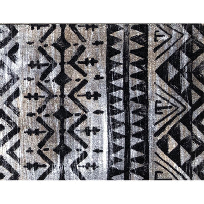 2' x 3' Black and Gray Aztec Washable Floor Mat