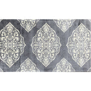 2' x 4' Gray and Ivory Scallop Medallion Washable Floor Mat