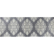 2' x 6' Gray and Ivory Scallop Medallion Washable Runner Rug