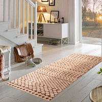 2' x 4' Brown and Tan Abstract Tracks Washable Floor Mat