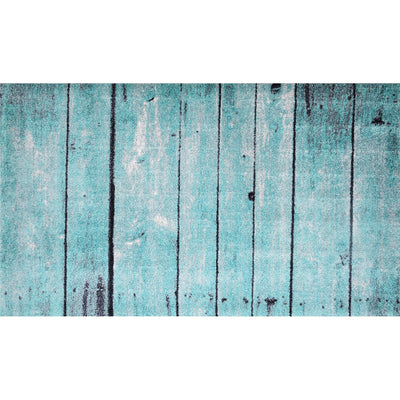 2' x 4' Rustic Teal and Gray Barn FloorWashable Floor Mat