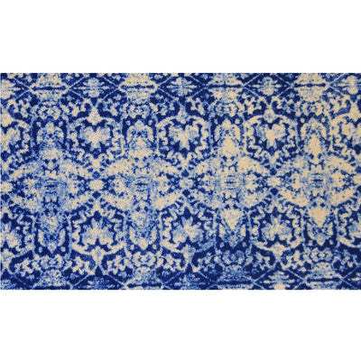 2' x 4' Shades of Blue Vintage Floral Washable Floor Mat