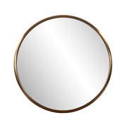 20" Antiqued Brushed Brass Round Wall Mirror