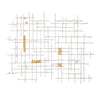Contemporary Large White and Gold Geo Grid Wall Art