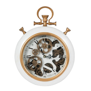 White and Gold Pocket Styled Vintage Wall Clock