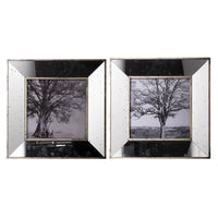 Set of 2 Vintage Style Mirrored Square Picture Frames