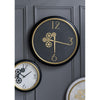 Black and Gold Gear Contemporary Round Wall Clock