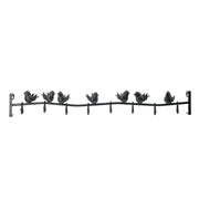 Modern Black Birds Eight Hook Wall Coat Hanger