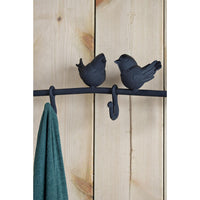Modern Black Birds Eight Hook Wall Coat Hanger