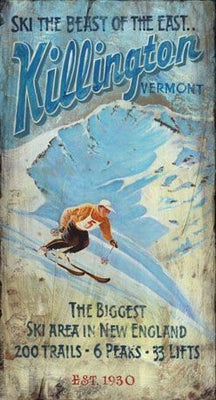 Vintage Killington Ski Slopes Wall Décor