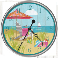 23" Vibrant Day at the Beach Wall Clock