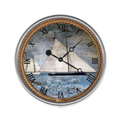 18" Vintage Nautical Sailboats Wall Clock