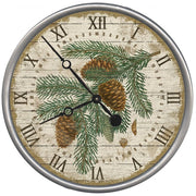 18" Vintage Douglas Fir Pine Sprig Wall Clock