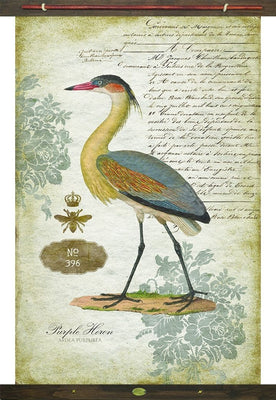 Yellow Vintage Heron Tapestry Wall Décor