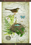 Vintage Song Bird Large Tapestry Wall Décor