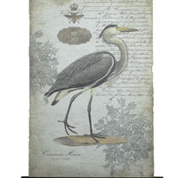 Grey Vintage Heron Tapestry Wall Décor