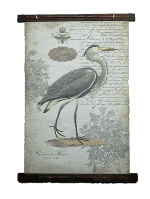 Grey Vintage Heron XL Tapestry Wall Décor