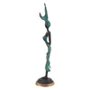 Bronze Figurine of an African Woman Attired in Turquoise