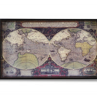 World Map Vintage Burlwood Serving Tray
