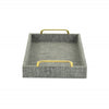 Gray Linen and Wooden Tray
