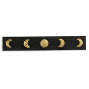 Black and Gold Moon Phase Five Hook Coat Hanger