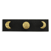 Black and Gold Moon Phase Three Hook Coat Hanger