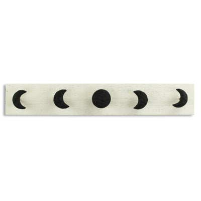 White and Black Moon Phase Five Hook Coat Hanger