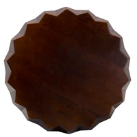 Mango Round Modern Scallop Solid Wood Coffee Table