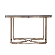 32" Champagne And Charcoal Manufactured Wood And Metal With Iron Round Coffee Table