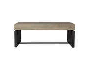 44" Natural and Black Chunky Manufactured Wood Rectangular Coffee Table