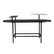 42" Black Manufactured Wood And Metal Free Form Coffee Table