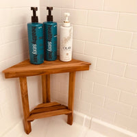 18" Grand Resort Teak Corner Shower Stool