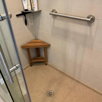 18" Grand Resort Teak Corner Shower Stool