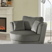 Cozy Dark Gray Velvet Swivel Accent Chair