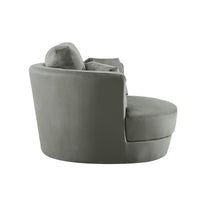 Cozy Dark Gray Velvet Swivel Accent Chair