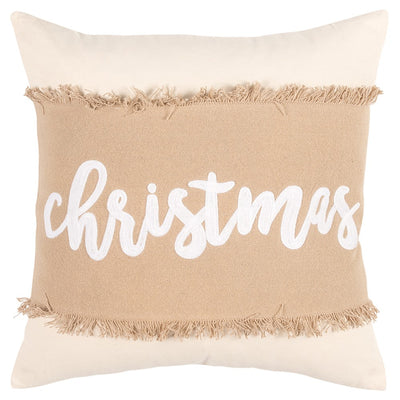 Christmas Beige and Natural Decorative Throw Pillow