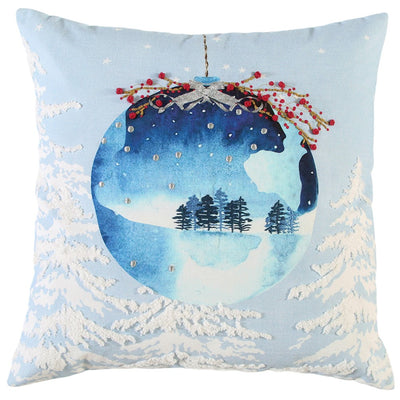 Blue Winter Wonderland Ornament Decorative Throw Pillow